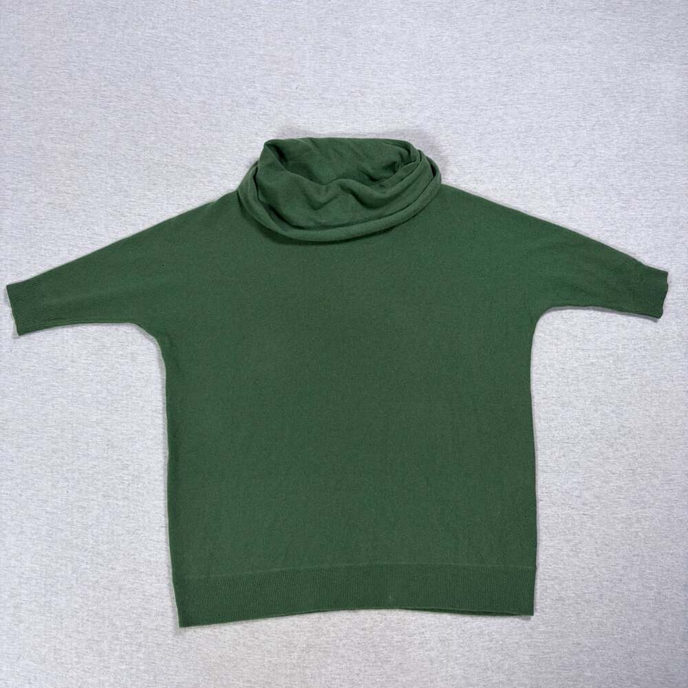 Neiman Marcus The Cashmere Collection Cowl Neck Sweater Size S Green Cashmere